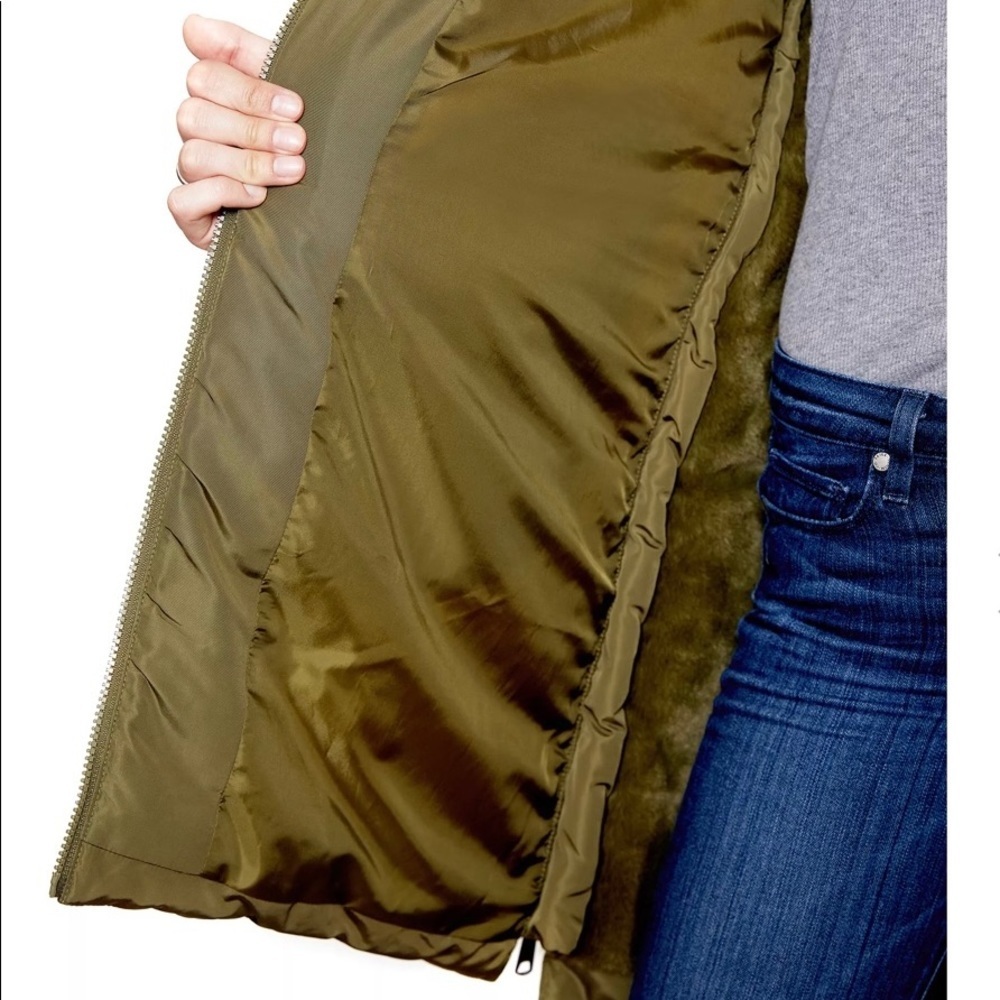 Soft Touch Nylon Quilted Faux Fur Hooded Jacket - Picture 6 of 6